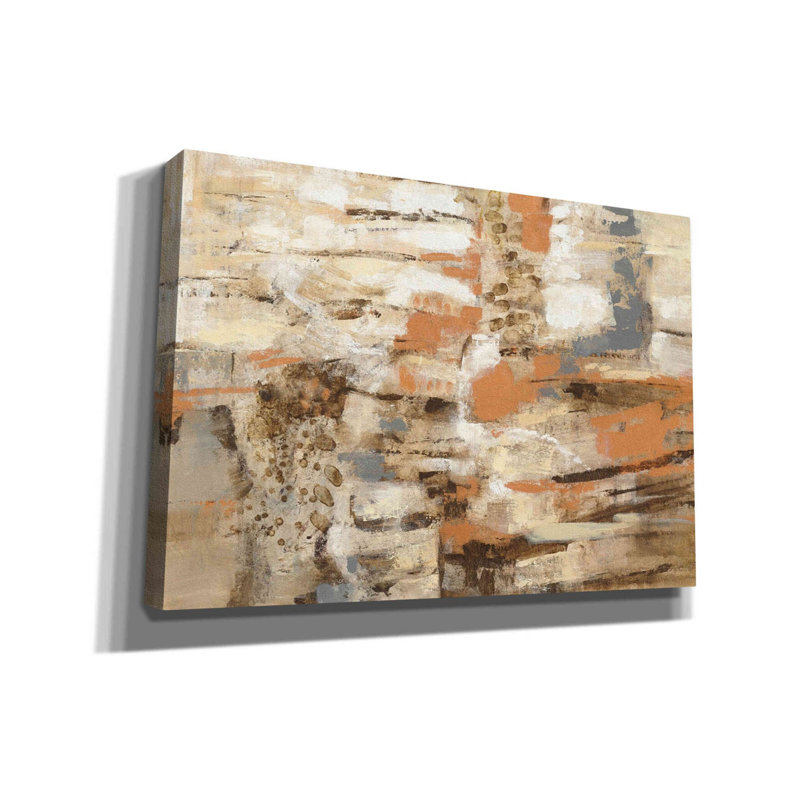 «Copper and Wood» par Silvia Vassileva, art mural sur toile, H 18 po x l 26 po x P 0,75 po