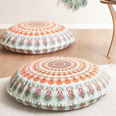Ensemble de 2 coussins de sol pour adultes, grands coussins de méditation Boho avec mousse à mémoire de forme