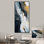Or et bleu, peinture abstraite sur marbre III - décoration murale en marbre