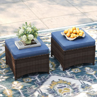 patio wicker ottoman (Set of 2)
