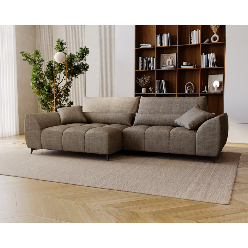 3 Seater Corner Sofa, Left Hand Facing, Brown