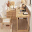 Bureau rectangulaire en bois massif avec 2 tiroirs Burlywood-1906326807-2123964391