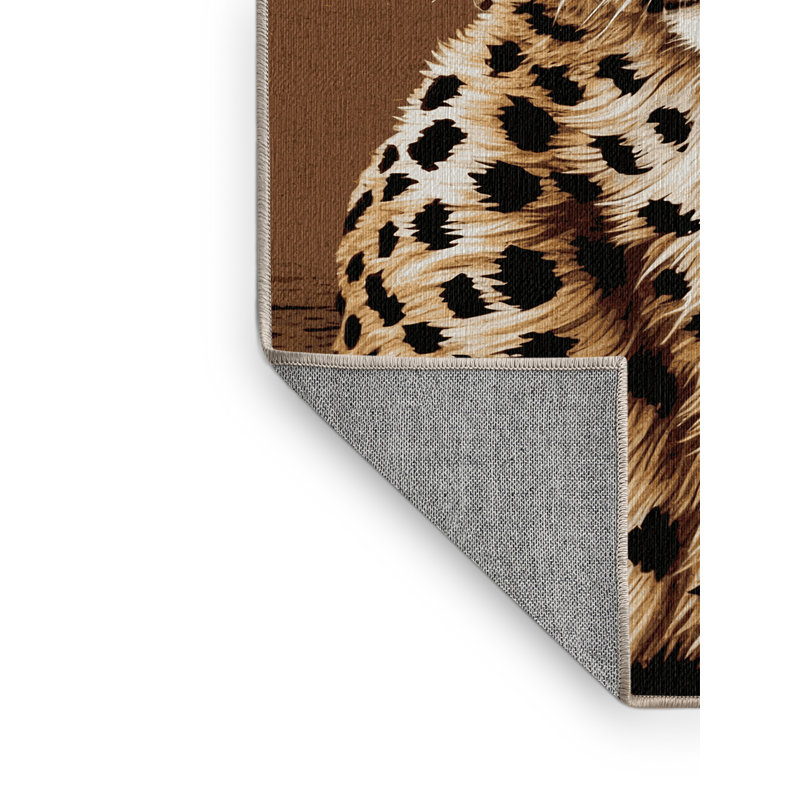 Washable Asiatic Cheetah Big Cats Area Rug, Rectangle 2' x 3'