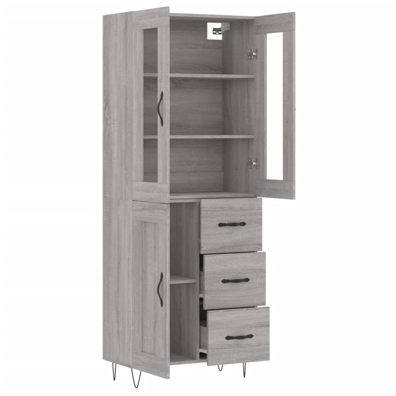Rohando 3 Door Manufactured Wood Wardrobe, Grey Sonoma