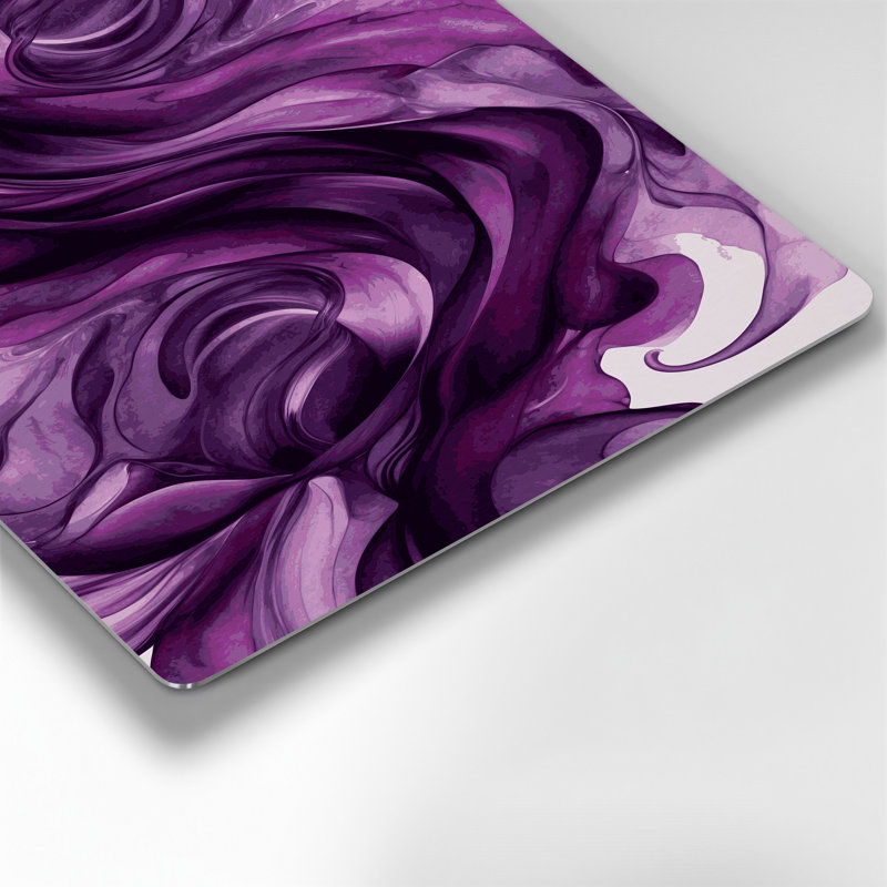 Aquarelle abstraite 15, art mural en métal mauve, H 24 po x l 36 po