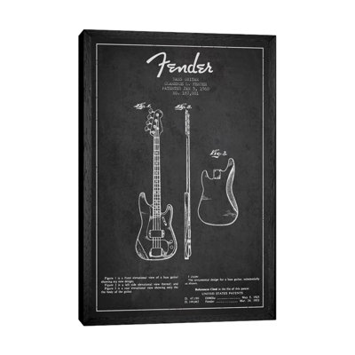 Bass Guitar by Aged Pixel - Print on Canvas