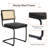 Marlow Cantilever 18.8" H Upholstered Side Chair with Cane Rattan Back and Steel Frame(Set of 2)-1459790171-1435429290