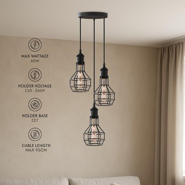 3 - Light White Geometric Pendant, Yes
