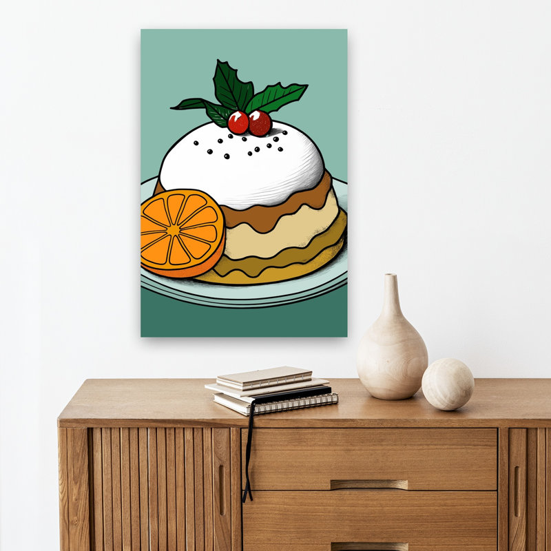 Festive Christmas Pudding Classic Traditional Contemporary Winter, impression d'art mural, 18" H x 12" W