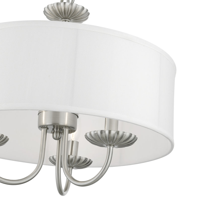 Lustre tambour à 3 lumières Lampert, Nickel brossé