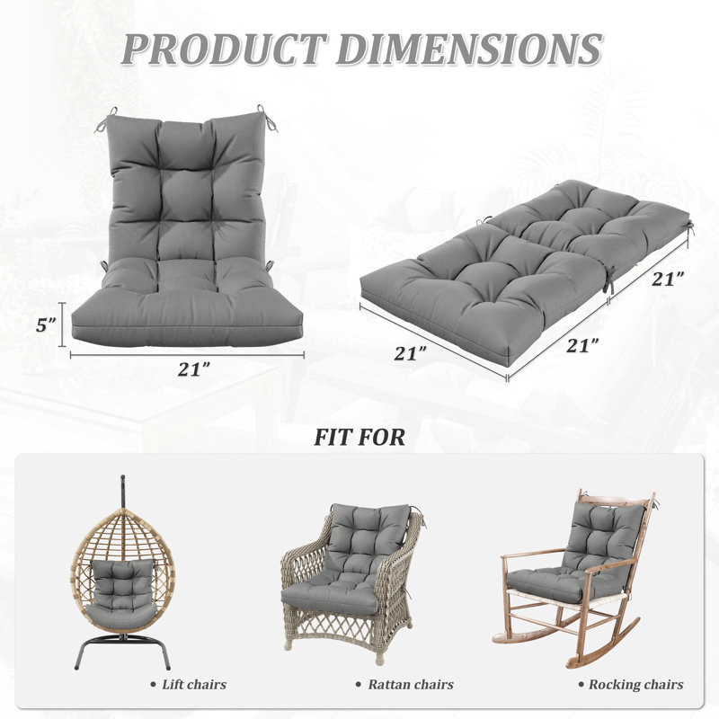 Outdoor/Indoor Seat / Back Cushion, Light Gray