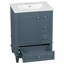 Meuble-lavabo de salle de bain avec lavabo, tiroirs et tablettes de rangement-740337798
