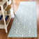 Milltown Hand Woven Flat Weave Wool/Cotton Geometric Rug in Light Blue/Ivory