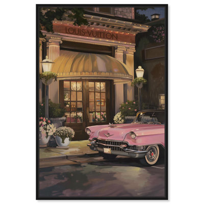Classic Car Store Visit Canvas by Art Remedy
