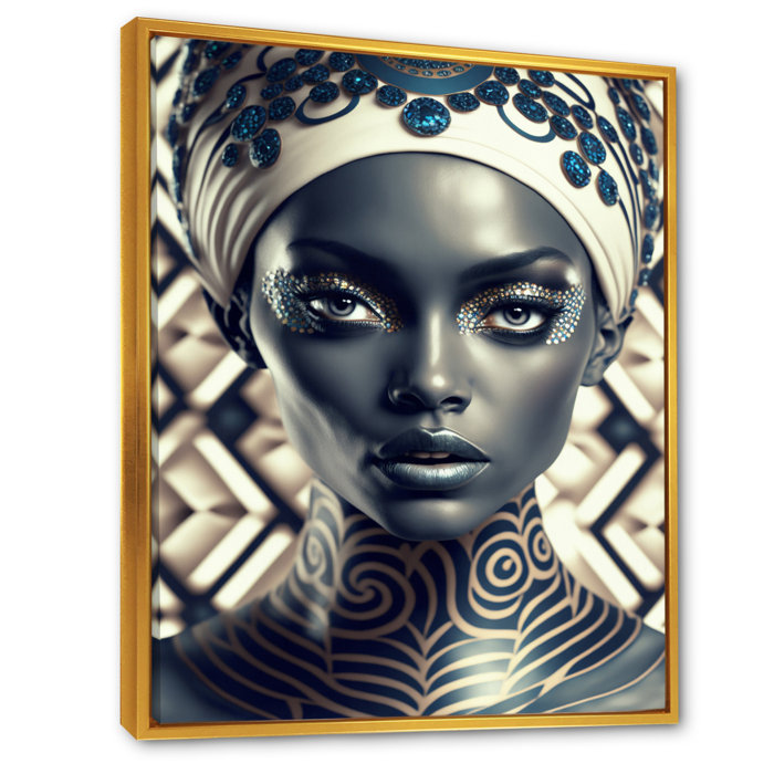 Dakota Fields Beautiful Contemporary African Retro Woman I On Canvas ...