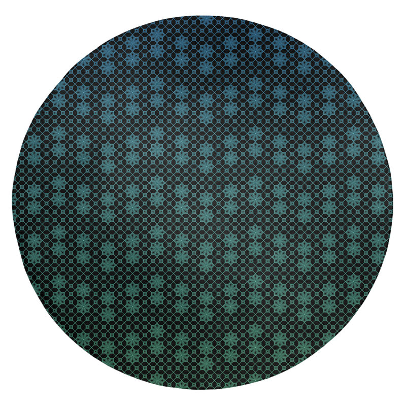 Chenille Geometric Indoor Rug, Round 5'