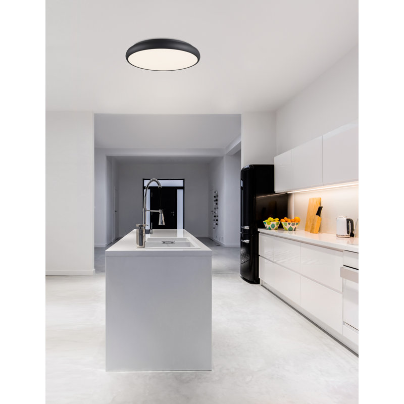 Acrylic LED Flush Mount, 9cm H x 61cm W x 61cm D, Black