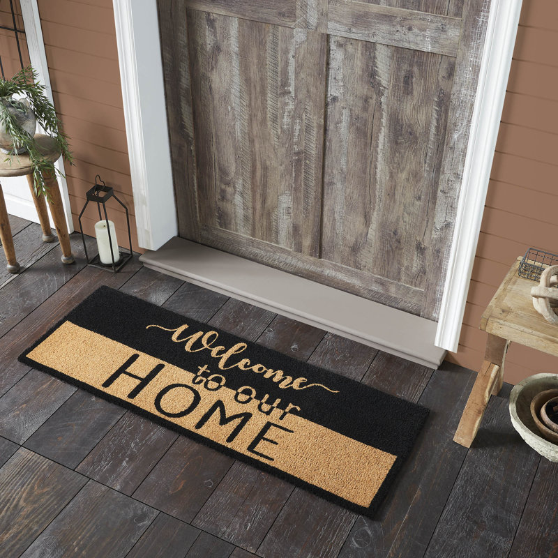 Tapis brun clair Timord Classics Welcome To Our Home, L 17 po x L 48 po