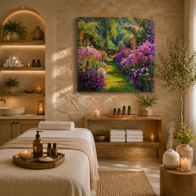 Impression sur toile impressionnant, "Jardin de fleurs", impression sur toile