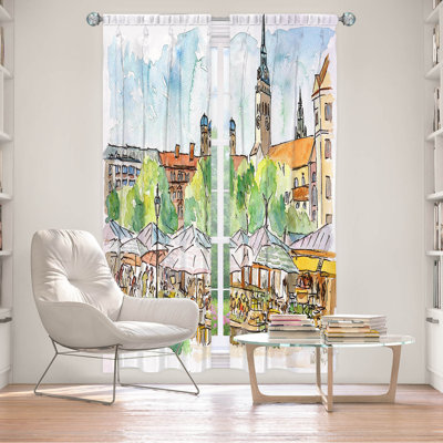Paire de rideaux occultant en polyester Aaylie