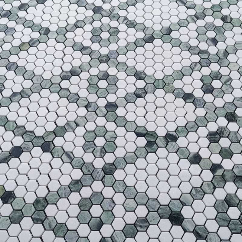 Carreau de mosaïque en marbre 10 po x 11 po