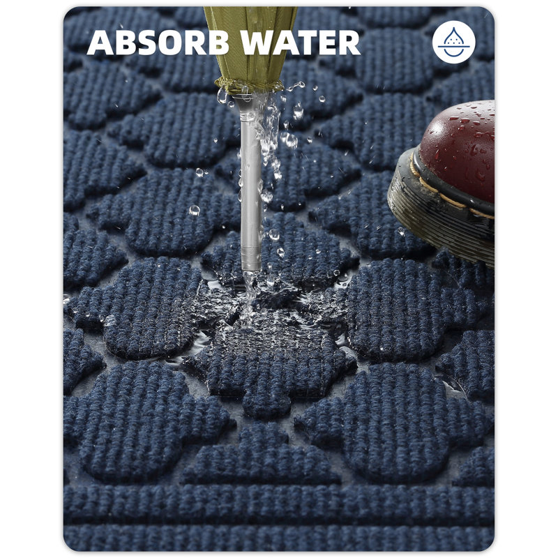 Ingelbert Personalizable Non-Slip Doormat, Blue, 17" W x 30" L