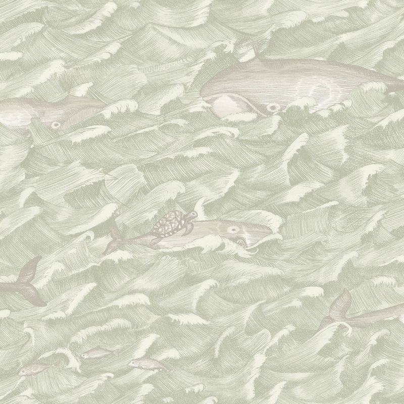 Whimsical Animal Print Wallpaper Roll, Green