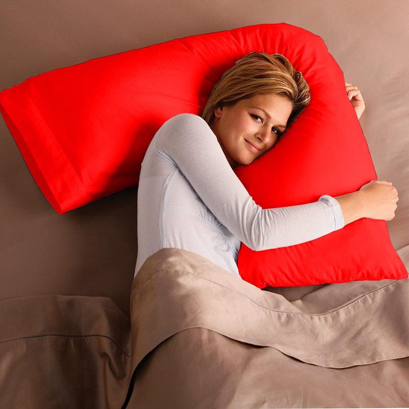 Aaravi Cotton Blend Standard Pillow Case, Red