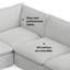 Maud Modular Sofa and Ottoman Set 125-inch-wide L-Shaped Sofa and Matching 36-inch-wide Table Ottoman for Living Room