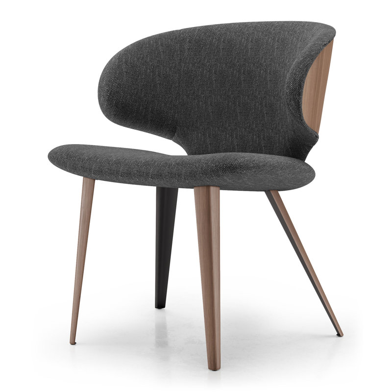 Harper Dark Shadow & Walnut Upholstered Side Chair