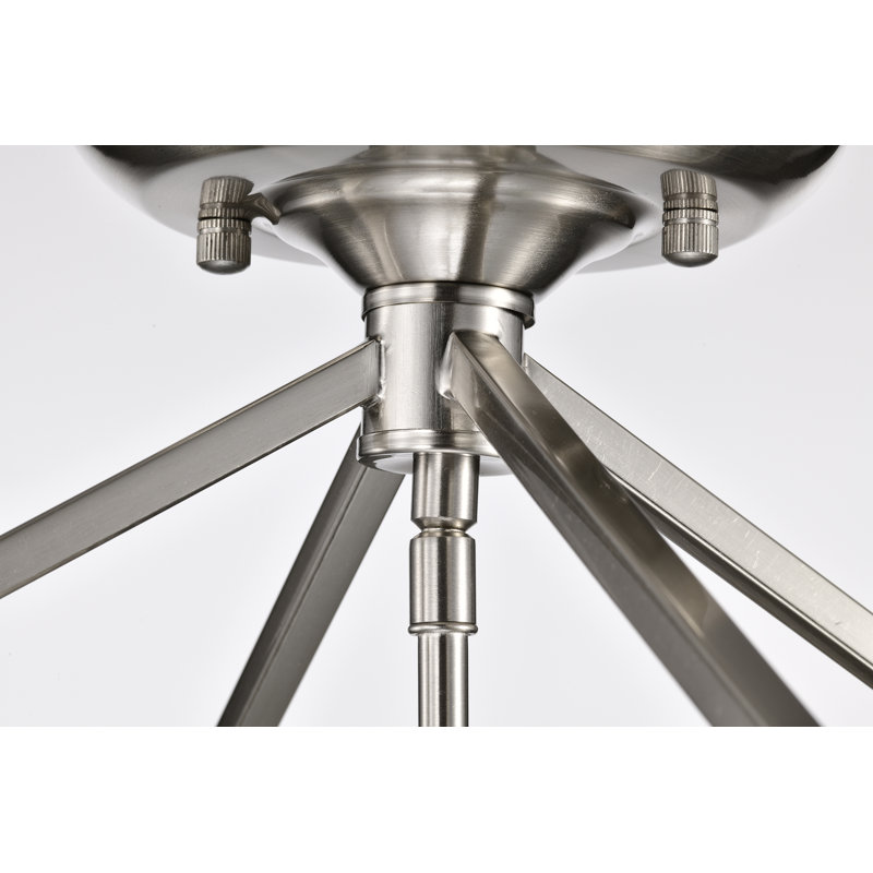 Plafonnier semi-encastré 4 lumières 12 po Drexil, Nickel brossé