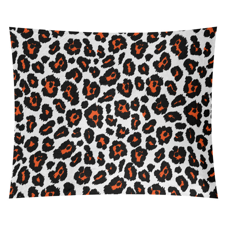 Tapisserie en microfibre de football de Chicago, Blanc / orange, H 68 po x l 80 po