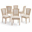 Ensemble de 6 chaises de salle à manger rembourrées en lin et tissu