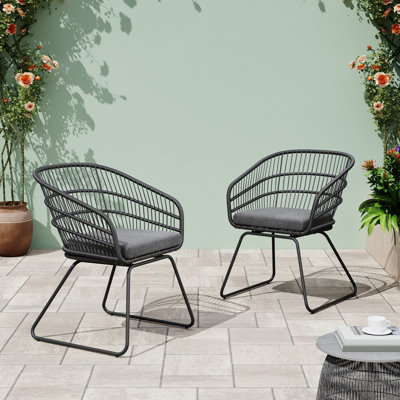 Versatile Outdoor Chair Set With Graceful Design And Comfortable Cushions by Latitude Run