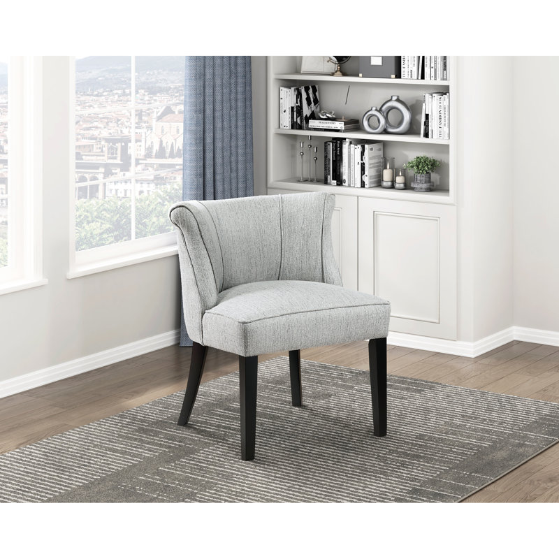 Chaise chic avec dossier courbé et coussin en mousse pour les chambres à coucher, Gray
