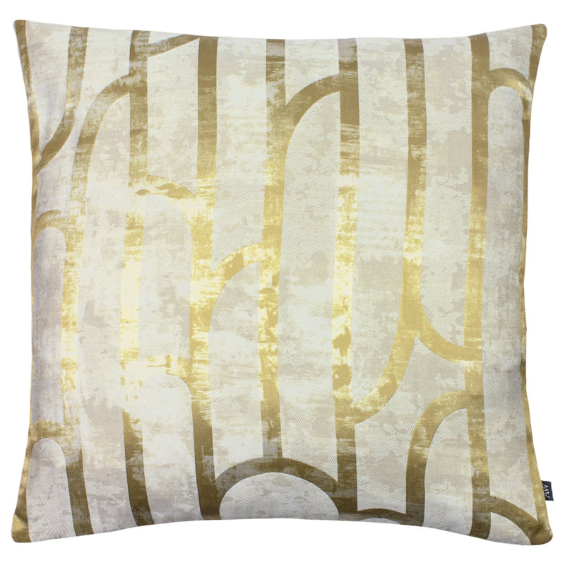 Breault Geometric Square Cushion, Platinum/Silver, Polyester/Polyfill