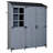 [With Assembly Video] TOPMAX 60.6X19.3X71.6Inch Large Patio Garden Shed With Waterproof Roof, 3 Doors Storage Cabinet With Workstation, 7 Storage Shelves, 2 Drawers And 6 Hooks For Backyard-124923961