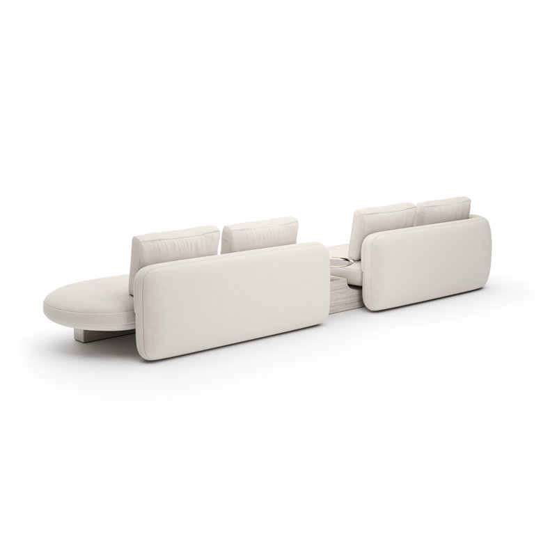 *Overlap Right Bumper Sectional Ecru, White