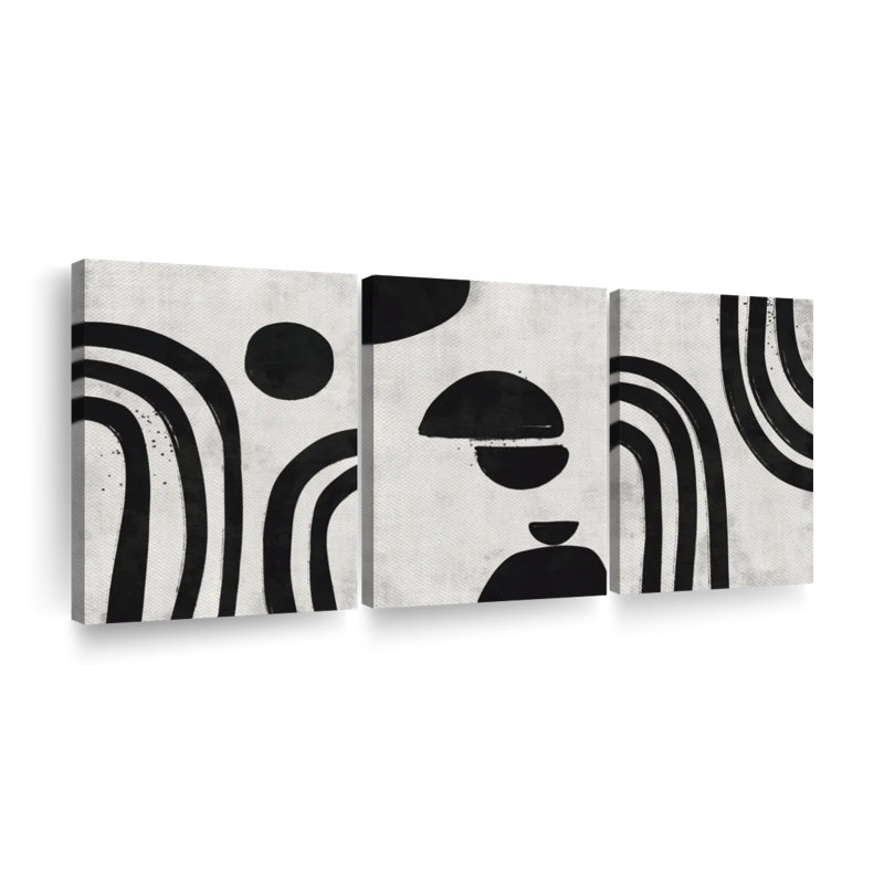 Simple Abstract Multi Piece Canvas Print, 15" H x 32" W