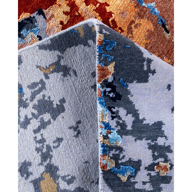 Overdyed One-of-a-Kind Rectangle 8'2" x 10'2" Hand Knotted Area Rug