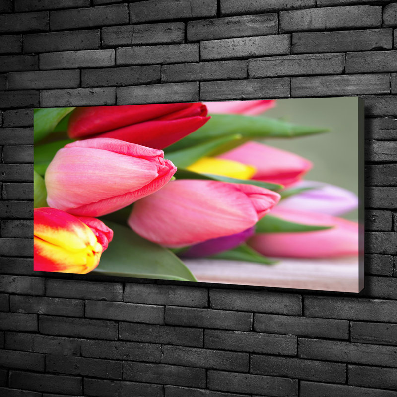 Colourful Tulips - Wrapped Canvas Print