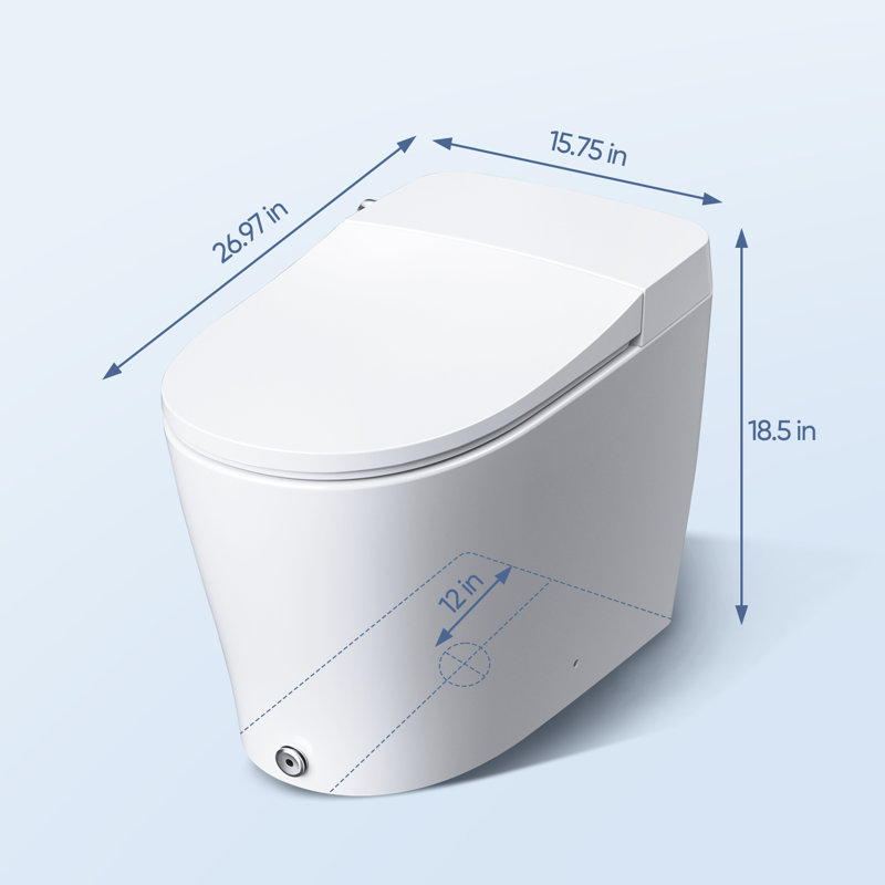 Verdant Luxury Smart Bidet Toilet – Auto Open/Close, Heated Seat,  No Water Pressure Limit, Deodorizing