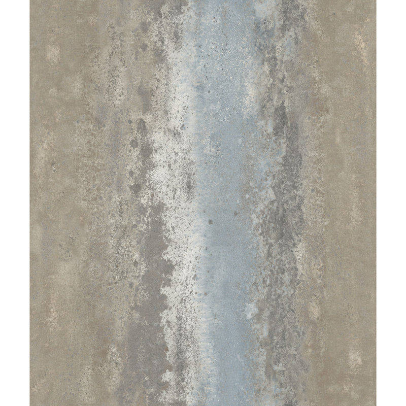 Rouleau de papier peint adhésif en métal oxydé L 16,5 pi x l 20,5 po Batterton, Gris