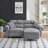 78'' Upholstered Cloud Fleece L-Shape Sofa-628006690