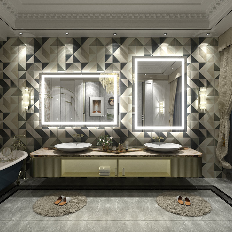 Wayfair Basics® UL Certified Front & Back LED Anti-Fog Tempered Glass Bathroom/Vanity Mirror with 3-Year Warranty, 44" x 30"