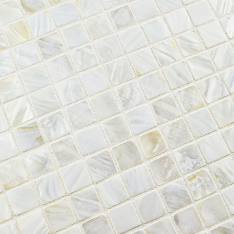 Conchella Square White 12" x 12" Natural Shell Mosaic Tile