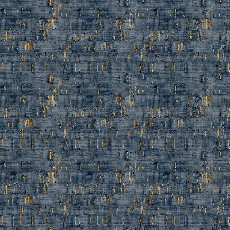 Dever Suber Glitter Cork Effect 10.05m x 53cm  Textured Wallpaper Roll, Dark Blue/Bronze