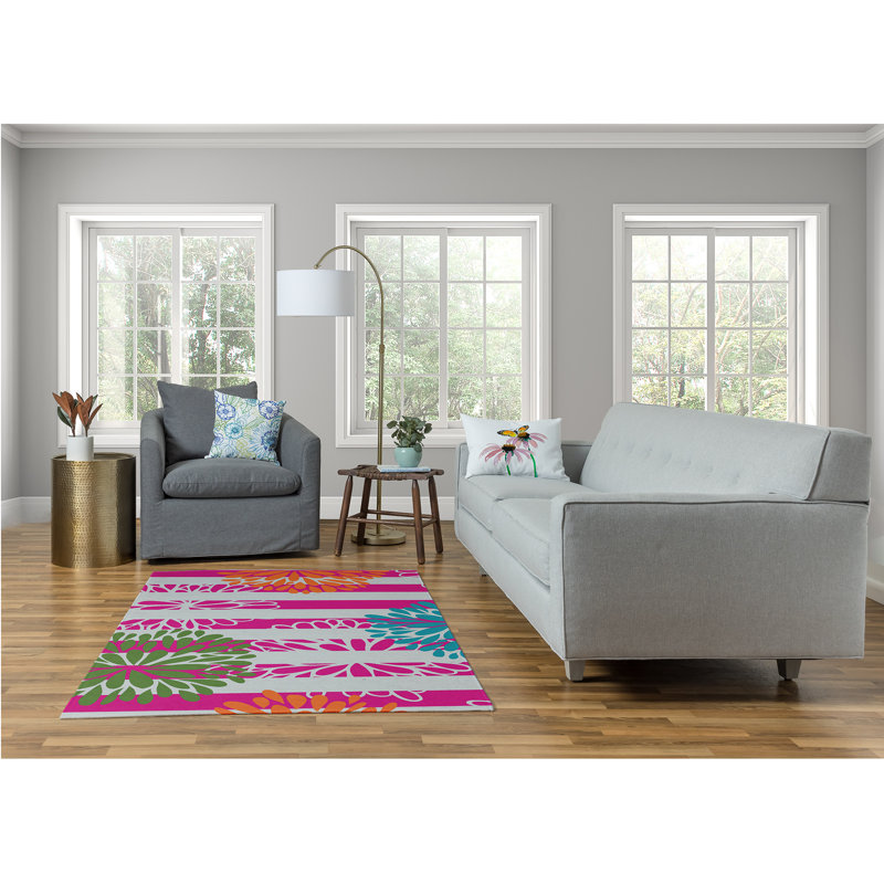 Chenille Floral Indoor Rug, Rectangle 4' x 6'