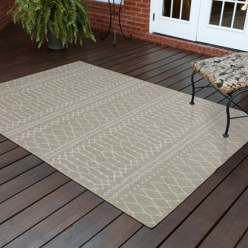 Tapis d'intérieur tissé à motif géométrique Curious Owls, Rectangle 6 pi 7 po x 9 pi 2 po