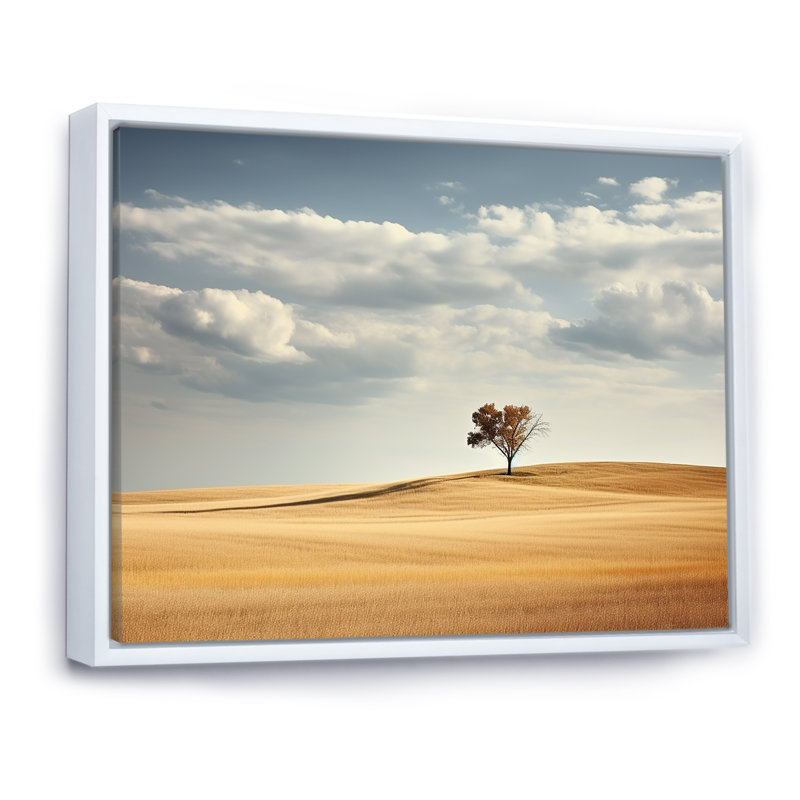 " Prairies Endless Horizons I ", White Floater Framed, 12" H x 20" W